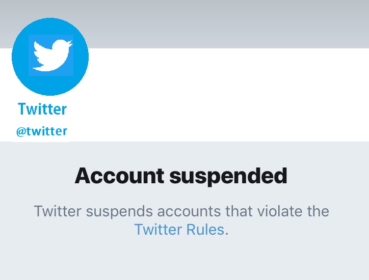 Akun twitter ke suspended